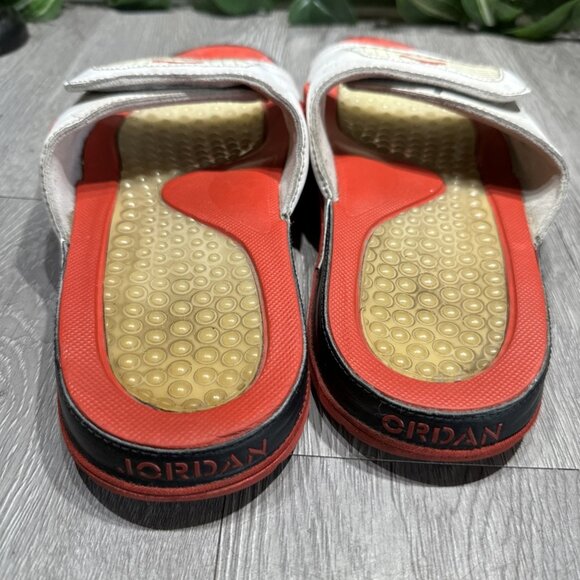 Jordan Hydro 4 Retro White Fire Red Slides Sandals Men’s Size 9 main image 8